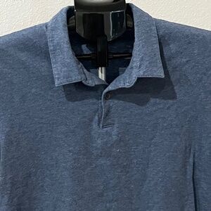 Theory Heather Blue Men's Polo Shirt | LARGE